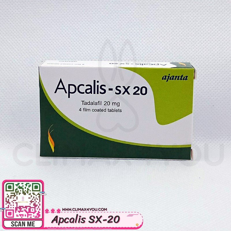Apcalis sx 20 - แอพคาลิส ทาดาลาฟิล 20 mg. 1 กล่อง บรรจุ 4 เม็ด ยาทน ใช้รักษาสมรรถภาพทางเพศหย่อน ไม่แข็งตัว ให้ยาวนานถึง 36 ชม.,