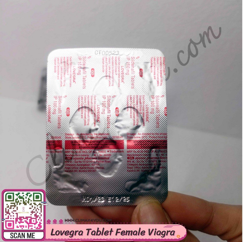 Lovegra 100mg Tablet Female Viagra I ไวอากร้าสำหรับผู้หญิง