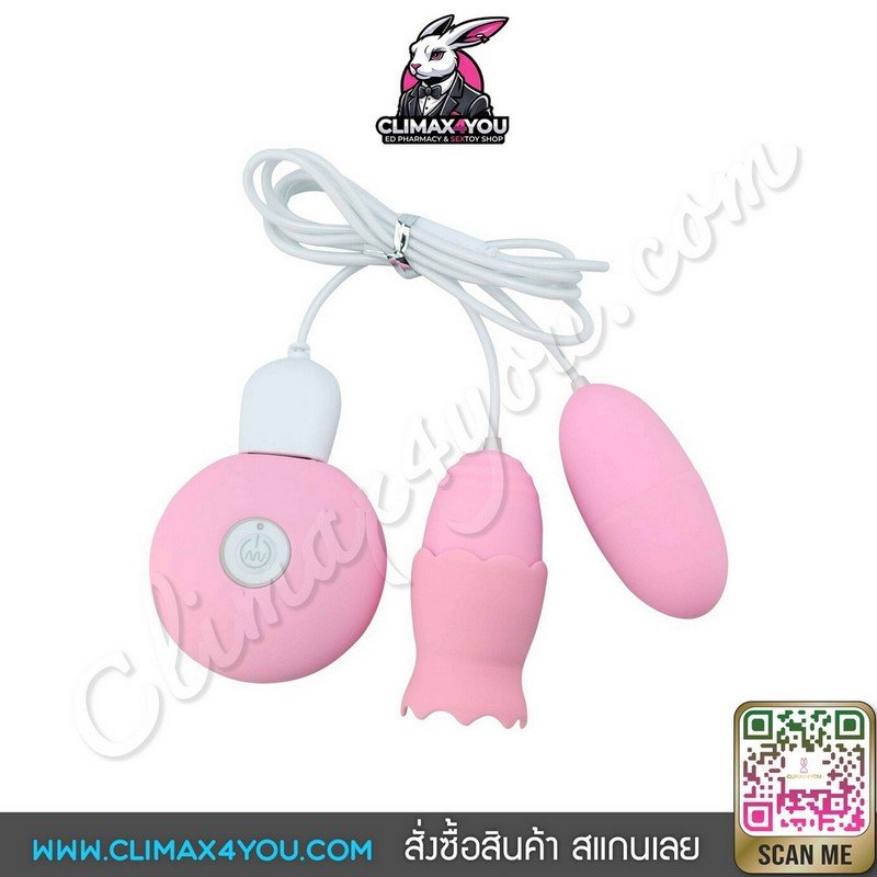 ไข่สั่นหัวกลมพร้อมลิ้นเบิร์น (มีพาวเวอร์แบงค์) l Vibrating Egg with Power Bank
